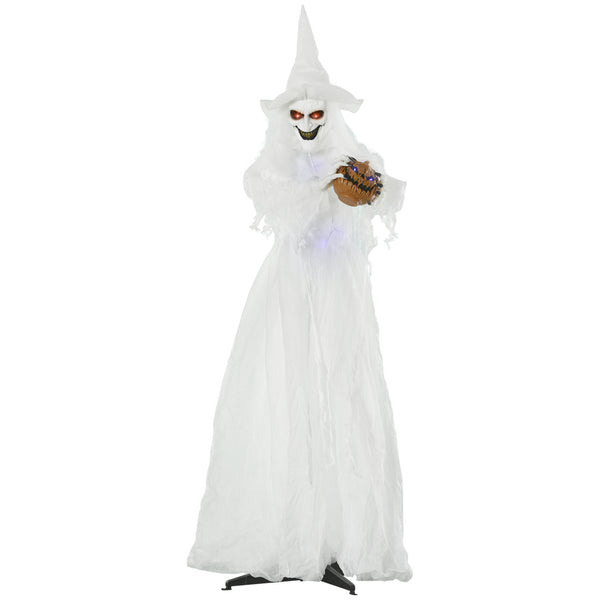 Halloween Hexe Figur Kürbiskopf Außendekoration Gartendeko 189cm