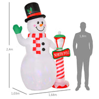 Aufblasbarer Schneemann 240cm LED Beleuchtung Gebläse Weihnachtsdeko