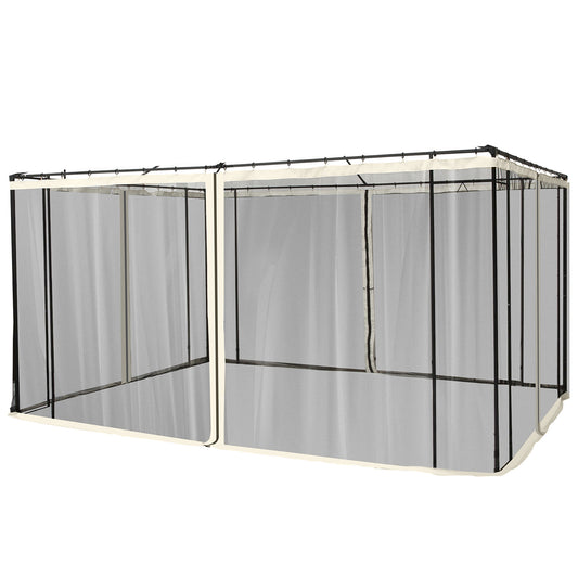 Ersatz-Netzvorhang 3x4m Gartenpavillons Fliegennetz Moskitonetz Polyester
