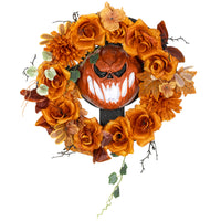 Halloween Kranz Kürbis  Lichteffekte Türdeko Dekoration
