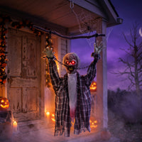 Halloween Hängende Zombie Deko Dekoration Sound LED-Augen 110cm