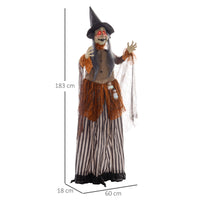 Halloween Animatronic Hexe Zaubertrank Deko 183cm Beweglich