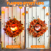 Halloween Kranz Kürbis  Lichteffekte Türdeko Dekoration