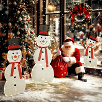 Schneemann Familie 3-teilig LED Beleuchtung Außendekoration Weihnachten