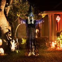 Halloween Dekoration Hängende Hexe LED-Lichter Sound Verstellbare Arme