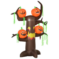 Halloween Aufblasbarer Spukbaum Kürbis Deko Figur LED Beleuchtung