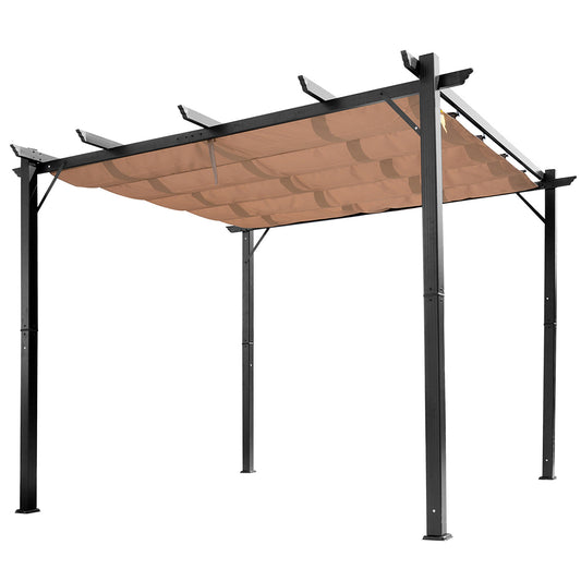Pergola Pavillon einstellbares Stoffdach 3x4m Aluminium Terrassenüberdachung