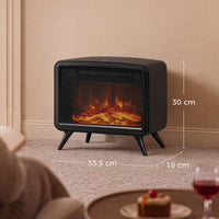 Elektrokamin 1600W Heizung Thermostat 3D-Flammeneffekt Standkamin