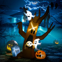 Halloween Deko Geisterbaum Selbstaufblasend LED Beleuchtet Outdoor
