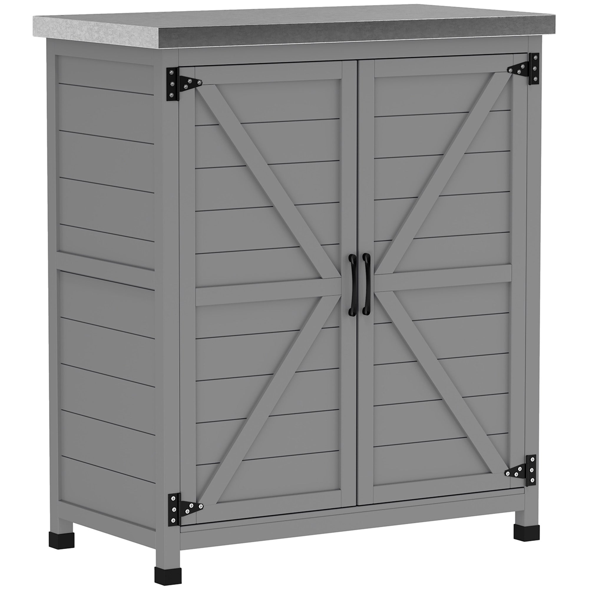Gartenschrank Arbeitstisch Gartenmöbel Außenschrank Arbeitsfläche Werkzeugschrank
